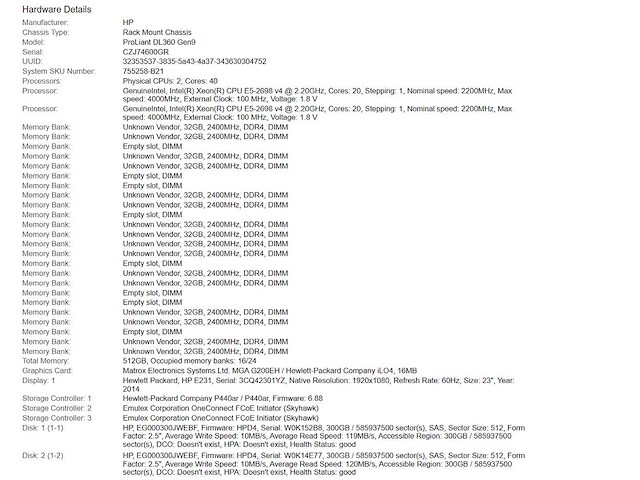 Hp (proliant dl360 gen9) - 2x xeon(r) e5-2698 v4, 512 gb ram (16x32gb), 600 gb sas rack mount chassis - afbeelding 9 van  9