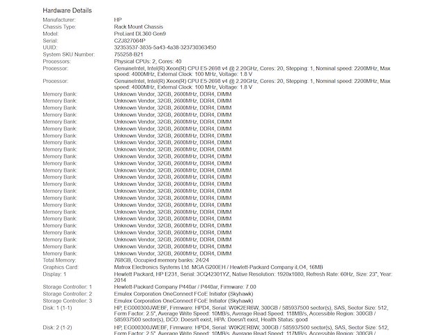 Hp (proliant dl360 gen9) - 2x xeon(r) e5-2698 v4, 768 gb ram (24x32gb), 600 gb sas rack mount chassis - afbeelding 7 van  7