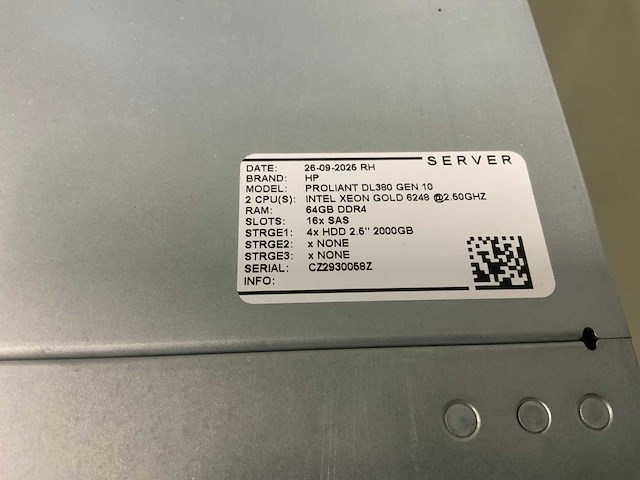 Hp proliant dl380 gen10 server - afbeelding 9 van  9