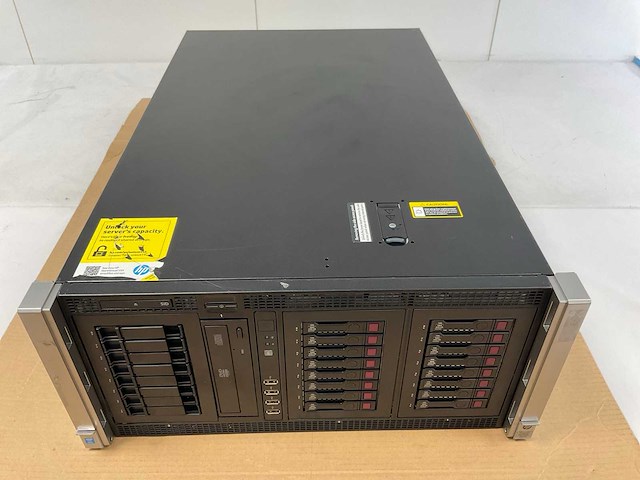 Hp (proliant ml350p gen 8) - 2x xeon(r) e5-2670 v2, 32 gb ram (4x8gb), 9.5 tb sas rack mount chassis - afbeelding 5 van  12