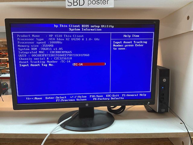 Hp t510 werkplaatstafel met thinclient met monitor - afbeelding 8 van  10