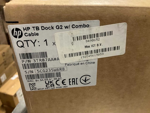 Hp tb dock g2 w/ combo cable (10x) - afbeelding 2 van  3