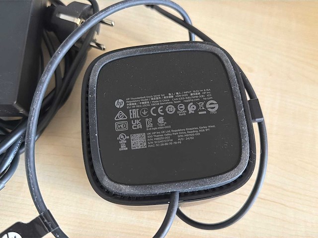 Hp thunderbolt dock 120w g4 met voedingsadapter - afbeelding 3 van  3