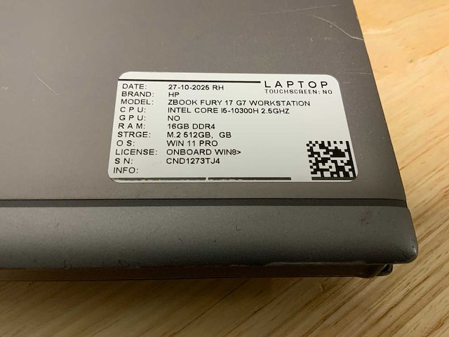 Hp workstation zbook fury 17 g7 laptop - afbeelding 2 van  8