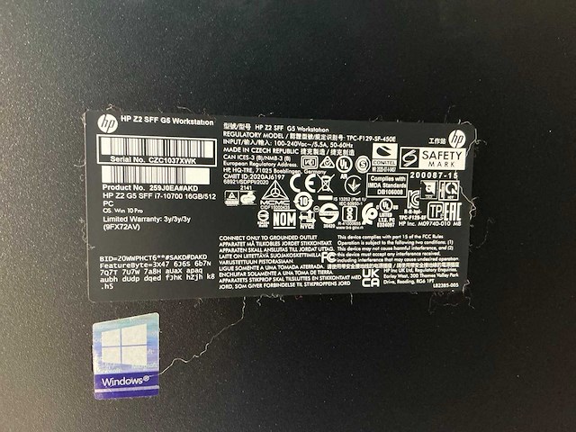Hp z2 sff g5 desktop - afbeelding 4 van  4