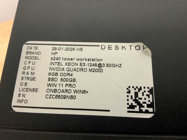 Hp z240 tower workstation(xeon) desktop (2x) - afbeelding 5 van  6