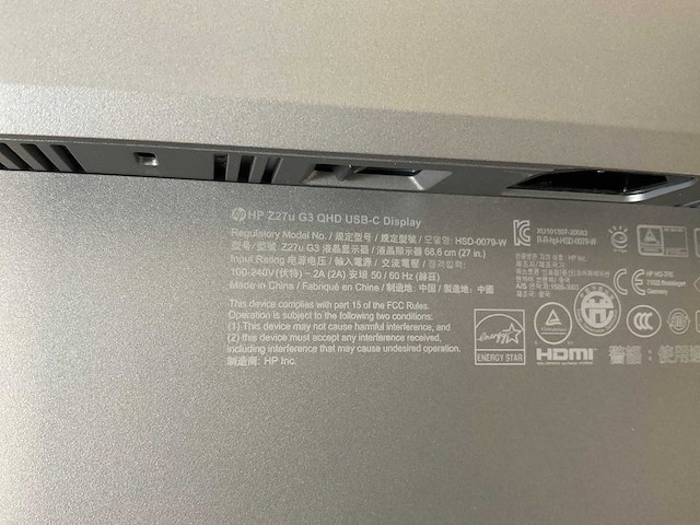 Hp (z27u g3) 27”, 2560x1440 (qhd) ips monitor - afbeelding 6 van  7