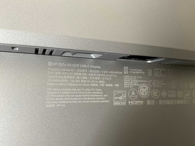 Hp (z27u g3) 27”, 2560x1440 (qhd) ips monitor - afbeelding 6 van  6