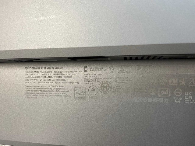 Hp (z27u g3) 27”, 2560x1440 (qhd) ips monitor - afbeelding 4 van  5