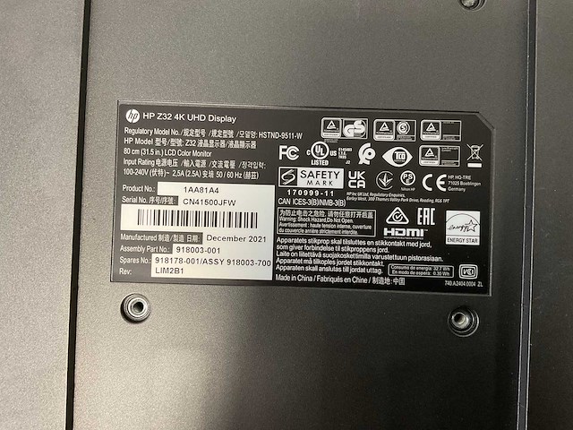 Hp (z32) 32”, 3840x2160 (uhd) ips monitor - afbeelding 6 van  6
