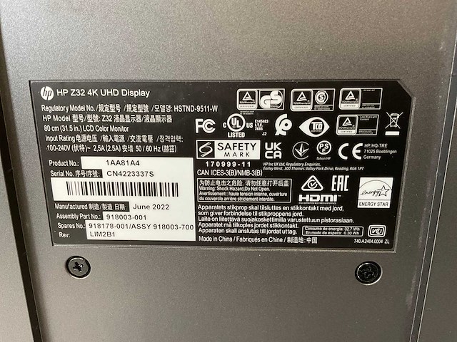 Hp (z32) 32”, 3840x2160 (uhd) ips monitor - afbeelding 5 van  6