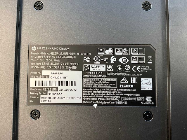 Hp (z32) 32”, 3840x2160 (uhd) ips monitor - afbeelding 6 van  6