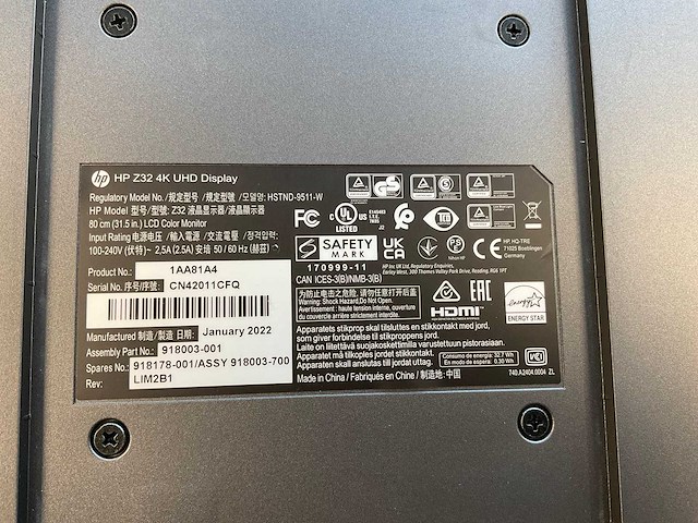 Hp (z32) 32”, 3840x2160 (uhd) ips monitor - afbeelding 6 van  6