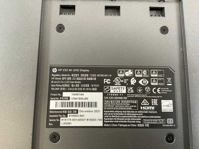 Hp (z32) 32”, 3840x2160 (uhd) ips monitor - afbeelding 6 van  6