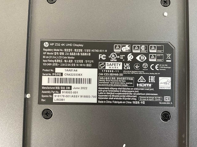 Hp (z32) 32”, 3840x2160 (uhd) ips monitor - afbeelding 5 van  5