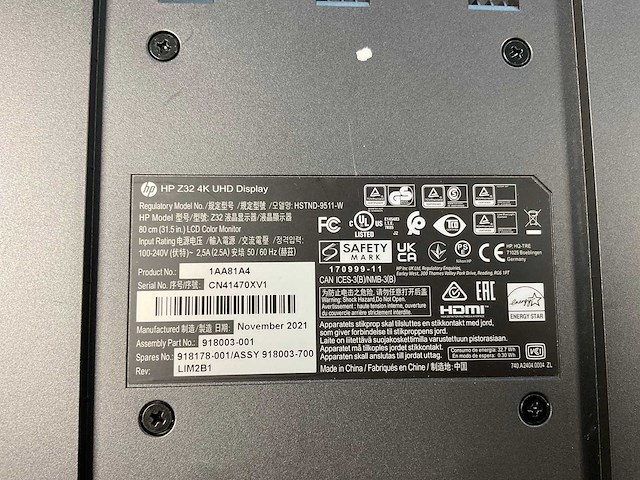 Hp (z32 4k) 32”, 3840x2160 (uhd) ips monitor - afbeelding 6 van  6