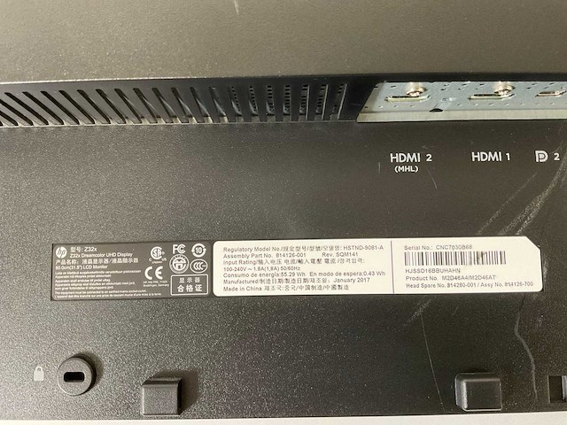 Hp (z32x) 32”, 3840x2160 (uhd) ips monitor - afbeelding 6 van  6