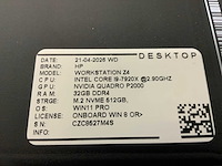 Hp z4 g4 workstation(i9) desktop - afbeelding 7 van  7