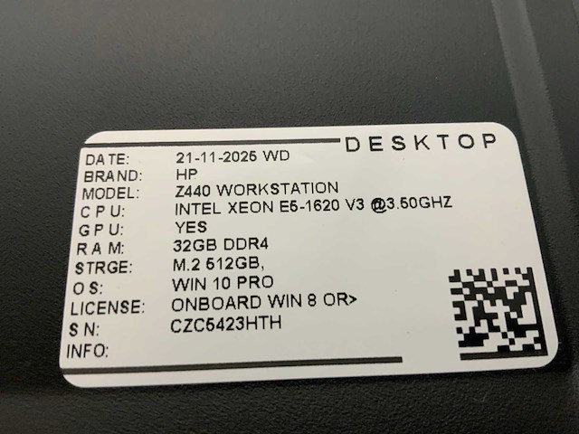 Hp z440 workstation desktop (2x) - afbeelding 7 van  7