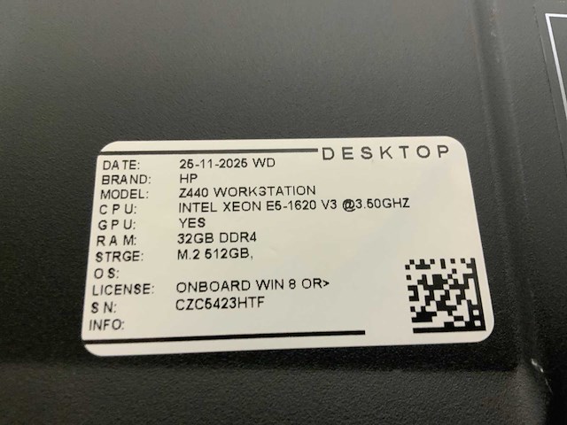 Hp z440 workstation desktop (2x) - afbeelding 7 van  7