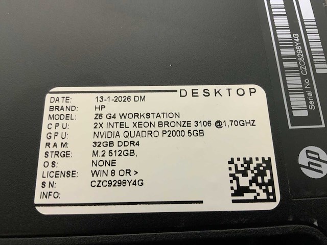 Hp z6 g4 desktop - afbeelding 6 van  6