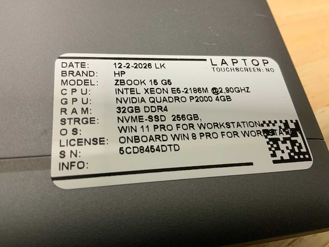 Hp zbook 15 g5 laptop - afbeelding 4 van  8