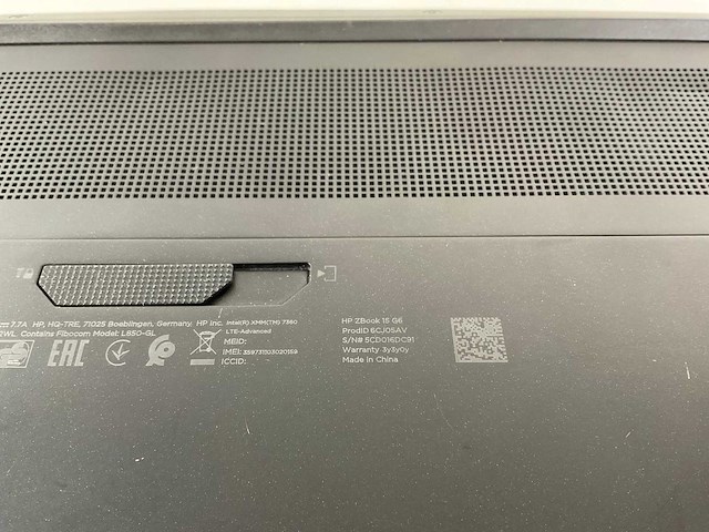 Hp zbook 15 g6 15.5”, core(tm) i7 9th gen, 32 gb ram, 512 gb nvme, nvidia quadro t1000 4 gb mobile work station - afbeelding 8 van  10