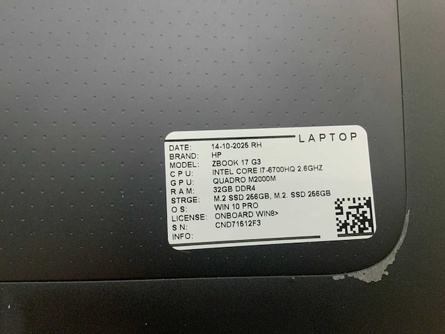 Hp zbook 17 g3 (i7) laptop - afbeelding 7 van  8