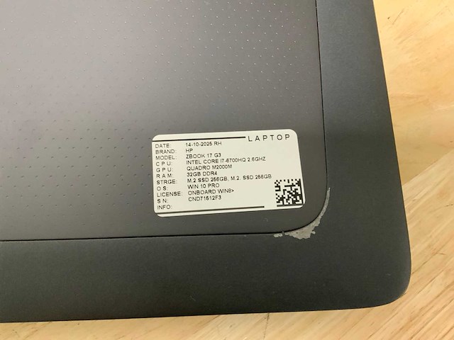 Hp zbook 17 g3(i7) laptop - afbeelding 7 van  7