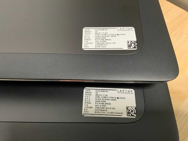 Hp zbook 17 g4 laptop (2x) - afbeelding 2 van  8