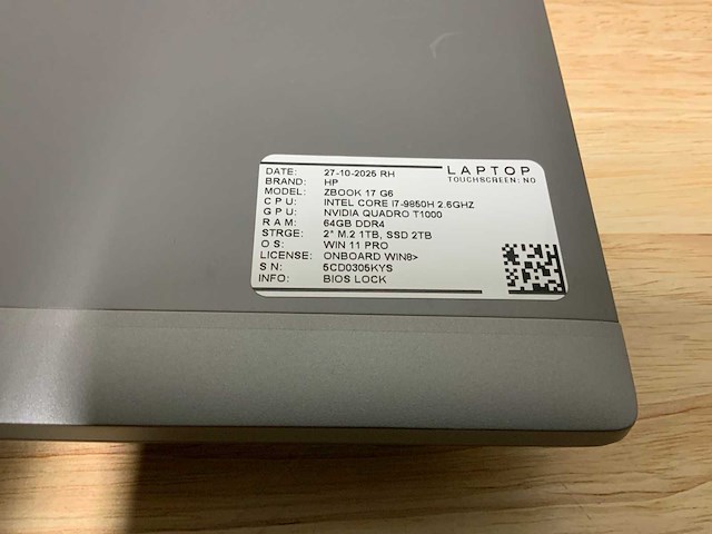 Hp zbook 17 g6 laptop - afbeelding 3 van  10