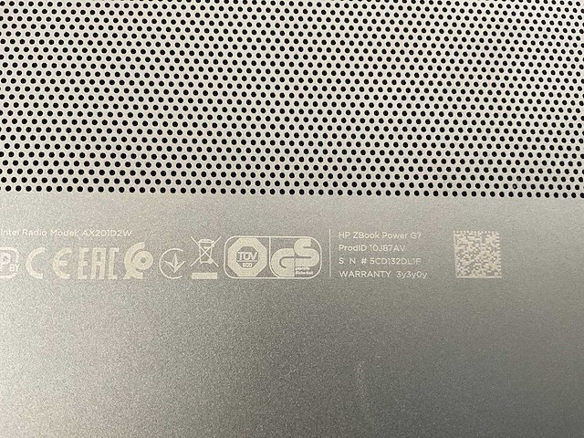 Hp zbook power g7 15,5”, core(tm) i9 10th gen, 32 gb ram, 512 gb nvme, nvidia quadro t1000 4 gb laptop - afbeelding 7 van  7