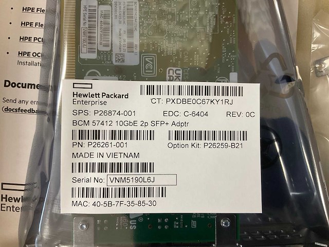Hpe broaqdcom ethernet 10gb 2-port sfp + adapter - afbeelding 2 van  3