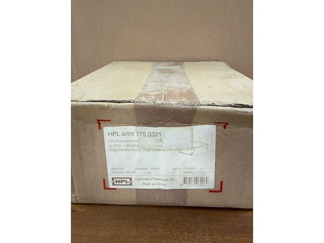 Hpl - 775.0321 - powerbox 150 instort 55 mm 2xwcd+2xdata-uitsparing rvs s15 klapdeksel - afbeelding 3 van  4