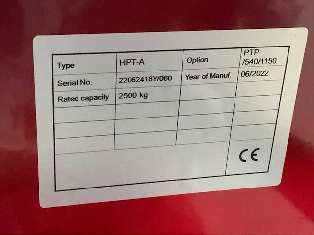 Hpt-a palletwagen 2.5t - afbeelding 2 van  10