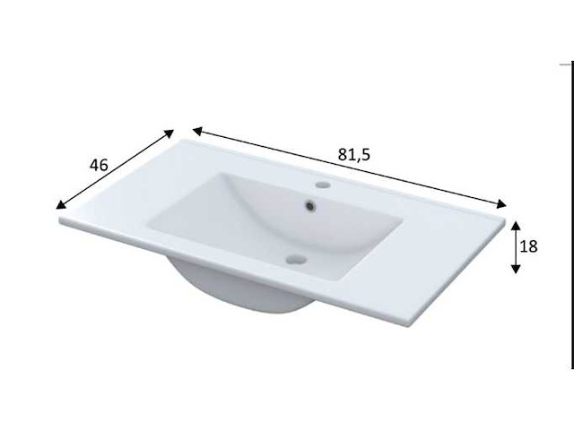 Hr badmeubelen - enjoy - - keramische wastafel - afbeelding 2 van  5