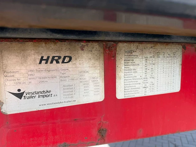 Hrd - lowroader - 6 meter uitschuifbaar - 2012 - oplegger - afbeelding 7 van  24