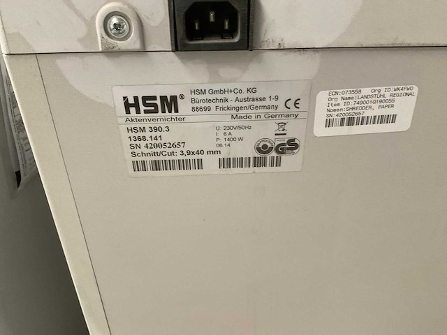 Hsm 390.3 papiershredder - afbeelding 3 van  3