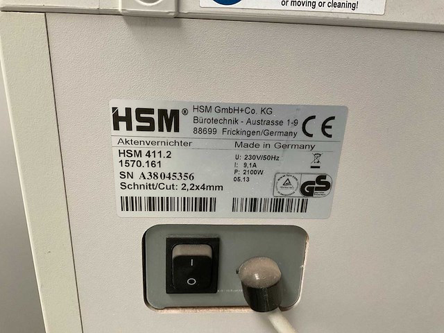 Hsm 411.2 papiershredder - afbeelding 5 van  5