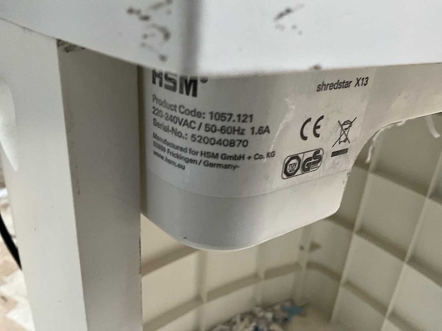 Hsm shredstar x13 papier shredder - afbeelding 2 van  10