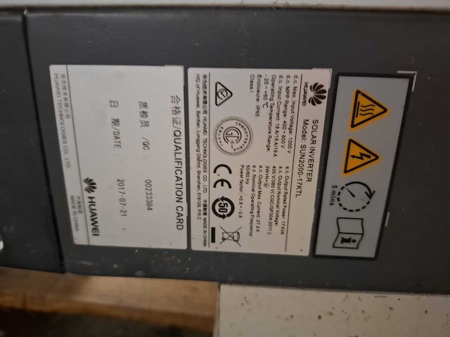 Huawai - 2017 - sun2000-17ktl - zonne-energie omvormer (6x) - afbeelding 8 van  10