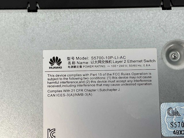 Huawei - - s5700-10p-li-ac - netwerk switch - afbeelding 5 van  5