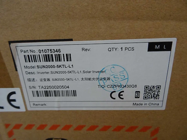 Huawei - sun2000-5ktl-l1 - omvormer - afbeelding 2 van  2