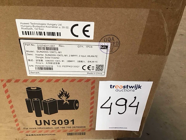 Huawei sun2000-10ktl-m1 omvormer - afbeelding 1 van  2