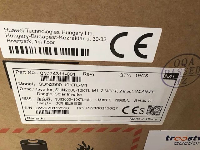 Huawei sun2000-10ktl-m1 omvormer - afbeelding 2 van  2