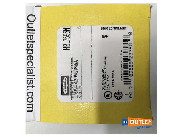 Hubbell hbl7595n twist and lock connector - afbeelding 2 van  3