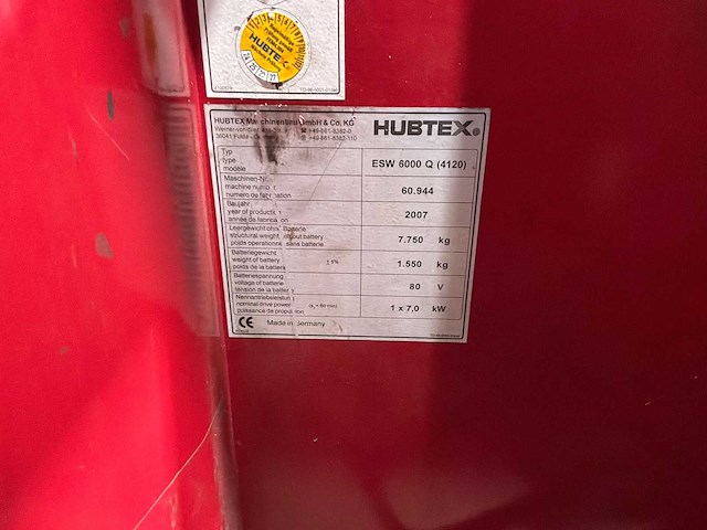 Hubtex - 2007 - esw 6000 q - reach truck - afbeelding 17 van  18