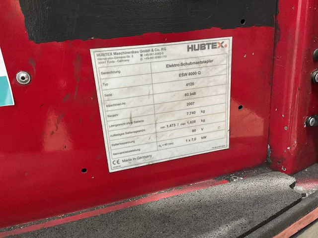 Hubtex - 2007 - esw 6000 q - reach truck - afbeelding 4 van  18