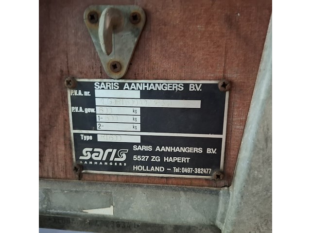 Huifaanhangwagen, saris, r1600 - afbeelding 2 van  22
