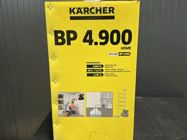 Huishoudelijke waterpomp kärcher, bp 4.900, zwart /geel - afbeelding 2 van  5